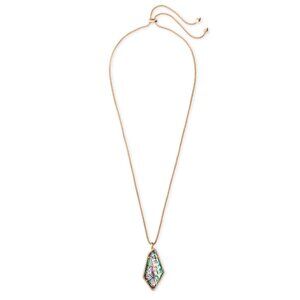 Kendra Scott Lilith Rose Gold Long 28” Pendant Necklace Abalone Shell